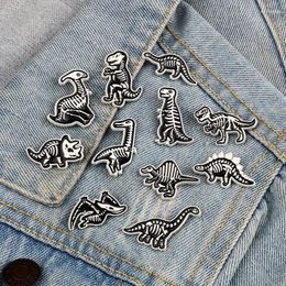 Brooches Animal Skeleton Brooch Dinosaur Skull Lapel Pin Cartoon Cool Punk Badge Backpack Denim Hat Pins Fashion Jewellery Gift For Friends