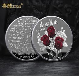 Arts and Crafts Love Rose commemorative coin Qixi Valentine's Day Love Confession Commemorative