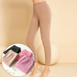 Women's Leggings Autumn Winter Plush Elastic Thickened Lamb Fleece Warm Pants Bottom Velvet Slim Solid Colour High Waist