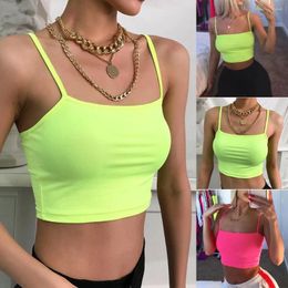 Camisoles & Tanks Fluorescent Backless Green Women Sexy Fashion Vest Camisole Tops Women's Blouse