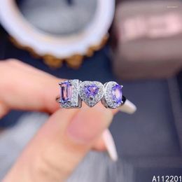 Cluster Rings Fine Jewelry 925 Sterling Silver Inset With Natural Gemstones Luxury Fashion Fresh Ladies Tanzanite OL Style Row Ring Support