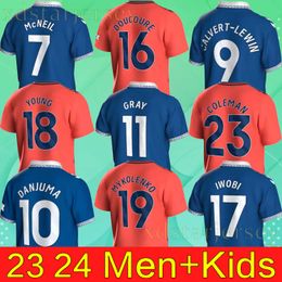 2023 2024 Jerseys de futebol Calvert Lewin James Beto Keane Davies Digne Mykolenko Uniformes Adulto Crianças Kits Set Meias Conjuntos completos S-2XL 23 24 Camisas de futebol Uniformes tailandeses