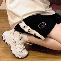 Womens Shorts Loose fitting womens Kawaii sports shorts summer casual Japanese cute cartoon print Y2K Harajuku high waisted street clothing 230408