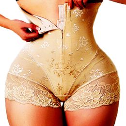 Arm Shaper Body Shaper Butt Lifter Sexy Lace Shapers with Zipper Double Control Panties Slim Underwear Women Dress Shapewear Waist Trainer 230407