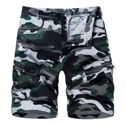 Men's Shorts Mens Cargo Plus Size Camouflage Print Hiking Outdoor With Multi Pockets Loose Relaxed Straight Zipper Work