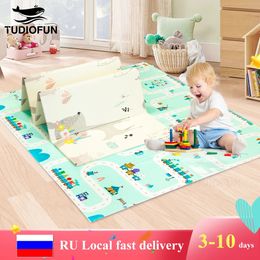 Baby Rugs Playmats Large Size Foldable Cartoon Baby Play Mat Xpe Puzzle Children's Mat Baby Climbing Pad Kids Rug Baby Games Mats Toys For Children 231108