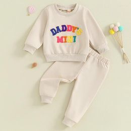 Clothing Sets 0-36months Baby Girls Spring Fall Outfits Letter Embroidery Long Sleeve Sweatshirts And Pants Infant 2pcs Clothes Set