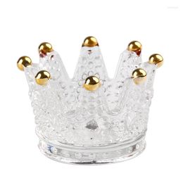 Candle Holders Fashion Crown Tealight Holder Clear Glass Home Decor Wedding Party Decoration 2pcs/lot DEC477