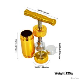 HORNET Smoking Metal Aluminum Pollen Presser Compressor T-shape T Handle Press Dry Herb Tobacco Spice Grinder Crusher Golden Cream Whipper Gold Accessories