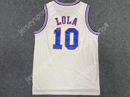 Lola 10 Tune Squad Space Jam Basketball Jersey Movie Men's All Ed White Jerseys Size S-3XL Top Quality