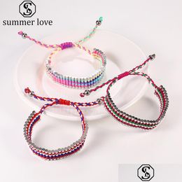 Chain New Arrival Colorf Woven Bracelets Mtilayer Friendship Rope Charm For Women Girls Jewelry Wholesalez Drop De Dhbeo