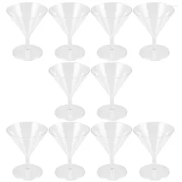 Wine Glasses 10 Pcs Disposable Wineglass Plastic Cocktail Party Hard Abs Cup Red Cups Martinis Distant Cocktails