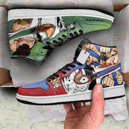 Casual Shoes Men Women Goku Blue Shoes DB Anime Sneakers Italy Famous High Top Rubber Graffiti Leather Designer Custom Animes Running Trainers EU 36-48