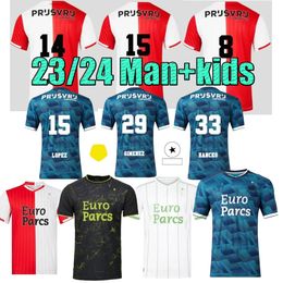 2023/24 Feyenoords KOKCU Soccer Jerseys away Gimenez Danilo Home TRAUNER men kids kit HARTMAN PAIXAO TAABOUNI Goalkeeper Football Shirt Training Fan Version