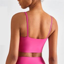 Yoga Outfit Solid Color Soft Women Sport Bra Comprehensive Training Shockproof Halter Underwear Sports Fitness Top Gym With Pa