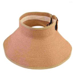 Berets Hollow Cup Womens Visors Shade Summer Beach Hat Sun Straw Foldable Women's Hats