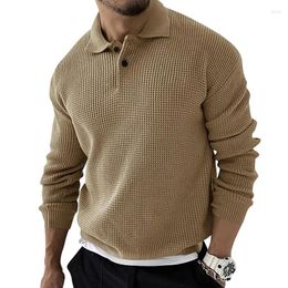 Men's Sweaters 2023 Autumn Slim Fit Knitted Sweater Men Long Sleeved Polo Knit Shirt Fashion Casual Button Pullover Knitwear Clohting For