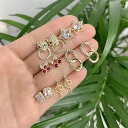 Stud Earrings 5 Pairs/LOT Bulk Sale Piercing Jewelry Cubic Zircon Side Star Snake Cherry Shape For Party