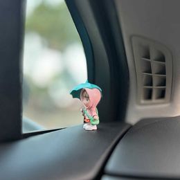 Decorations 4PCS Cute Umbrella Couple Interior Decoration Action Figures Auto Rearview Mirror Dashboard Ornaments For Car Accessories AA230407