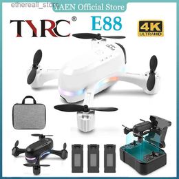 Drones TYRC XK E88 Mini -Drone 4K Professinal with 1080P Wide Angle HD Camera Foldable RC Helicopter WIFI FPV Height Hold Gift Toy Q231108