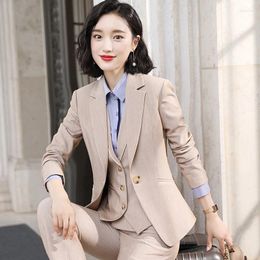 Work Dresses Women's Style Long-sleeved Professional Suit Pants Ladies Fashion OL Temperament Overalls Business Dress Two-piece