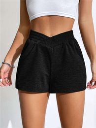 Womens Shorts Casual solid asymmetric elastic waist runway shorts with pockets womens summer sportswear loose cycling street clothing Y2K 230408