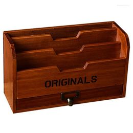 Jewelry Pouches Retro Style Drawer Wooden Box Makeup Organizer Case Storage Holder Desktop Rack