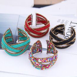 Bangle Boho Beaded Bracelets & Bangles For Women Accessories Retro Ethnic Colorful Handmade Weave Charms Bracelet Girl Pulseras Mujer
