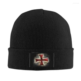 Berets Knights Templars Cross Mediaeval Skullies Beanies Caps Unisex Winter Warm Knitting Hat Adult Crusader Bonnet Hats Outdoor Ski Cap