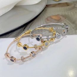 Fashion Versatile Roman Digital Popular Simple Elegant and Noble Geometric Colorless Titanium Steel Women's Bracelet