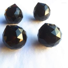 Chandelier Crystal Top Quality 10PCS/lot Black 30mm K9 Faceted Balls (Free Rings) Glass Sparkle Pendants/ Lamp Parts