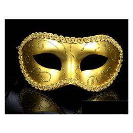 Party Masks Mask Venetian Masquerade Decoration Fancy Dress Of Coloured Ding Or Pattern G601 Drop Delivery Home Garden Festi Dheuh