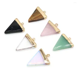 Pendant Necklaces Natural Rose Quartz Green Aventure Tiger Eye Stone Jewelry Making Necklace Earring Accessories Gift 25x32mm