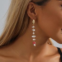 Dangle Earrings Irregular Imitation Pearl Mushroom Pendant For Women Fashion Trend Ladies Long Tassel Jewellery Wholesale