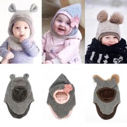 Caps Hats Baby Winter Hat born Pography Baby Beanie Girl Stuff Toddler Winter Hat Warm Accessories for Kids Boys Fur Ball Snow Caps 231108