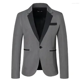 Men's Suits Mens Premium Grey Tuxedo Blazer Jacket Slim Fit Casual One Button Suit Jackets Sport Coat Men Daily Business Blazers For XXL