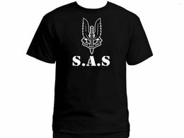 Men's T Shirts UK British Air Special Forces SAS Large Emblem Army Mens Black Military T-shirt