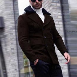 Men's Jackets Men's Jackets Autumn Winter Casual Long Sleeve Wool Collar Coat Fashion Solid Single Breasted Suit Slim Short Woolen Coats