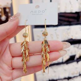 Elegant and Elegant Style, Long Tassel Wheat Earrings Women with A High-end Sense of Individuality, Mesh Red Ear Lines for