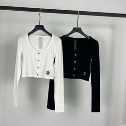 2023SS New CH Embroidery Sword Two Colour Small Cardigan Women's Slim Fit Short Coat