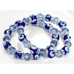 Beaded Trendy Simple Evil Eye Relius Charms Blue Beads Lucky Strands Bracelet Match Turkish For Women Earrings Drop Delivery Dhgarden Dhau8