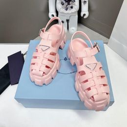 Designers Sandals Slippers Women Snow Pink Light Blue foam Rubber sole Light thick Slippers Triangle Metal Slippers Summer Vintage Beach Sandals Slides