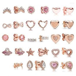 Hoop Earrings 925 Silver Fan-shaped Rose Gold Series Crown Bow Margarita Starfish Exquisite Jewellery Seller