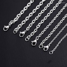 Chains 1PCS 304 Stainless Steel Singapore Chain Necklace For Women Men DIY Jewelry Thin 2/3/3.6/5MM & Accessories Jp