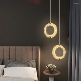 Pendant Lamps Nordic Ring LED Lights Home Decor For Bedside Bedroom Living Room Kitchen Modern Hanging Lamp Indoor Lighting