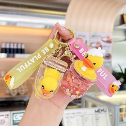 Oil glow-in-the dark Yellow duck doll key chain pendant exquisite personality student schoolbag key chain small gift pendant