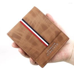 Wallets Classic Luxury Men Short Coin Pocket Card Holder Slim Male Purse PU Leather Po Simple Men's Wallet