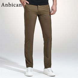 Anbican Fashion Khaki Casual Pants Men 2017 Spring Brand New Leisure Business Slim Trousers Mens Cotton Work Chinos Dress Pants267L