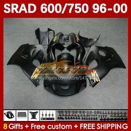 Body Kit For SUZUKI SRAD GSXR 750 600 CC GSXR600 GSXR750 1996-2000 168No.8 GSX-R750 GSXR-600 1996 1997 1998 1999 2000 600CC 750CC 96 97 98 99 00 MOTO Fairing black matte