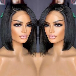 Lace Wigs Wig Women's Partial Split Short Straight Hair Wig Oblique Bang Wave Head Fashion Short Hair Hair Headcover